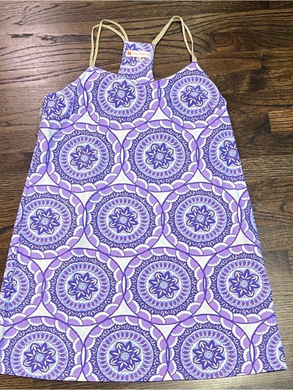 Jude Connally Purple and White Medallion Print Sundress